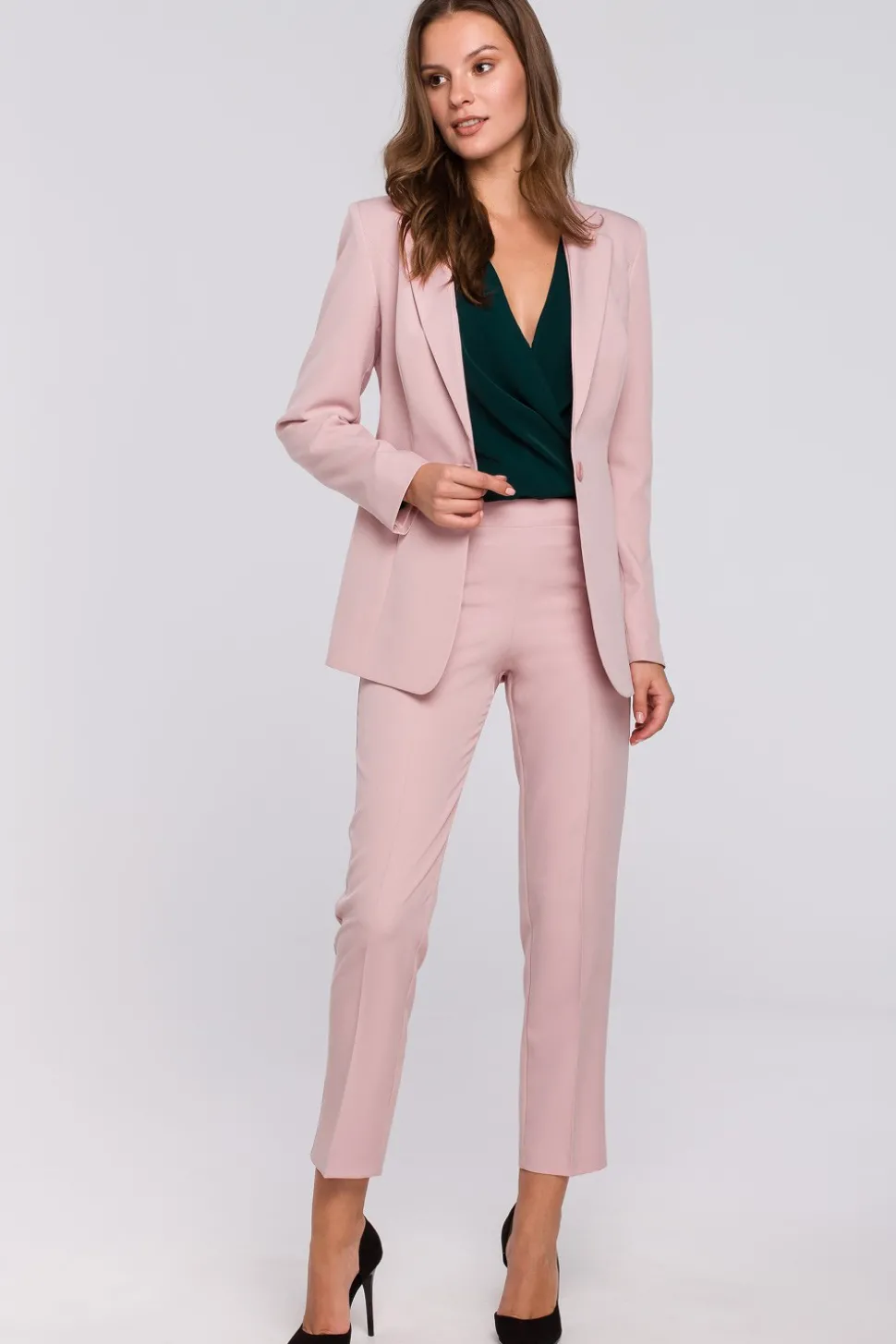 Żakiet zapinany na guzik - brudno-różowy