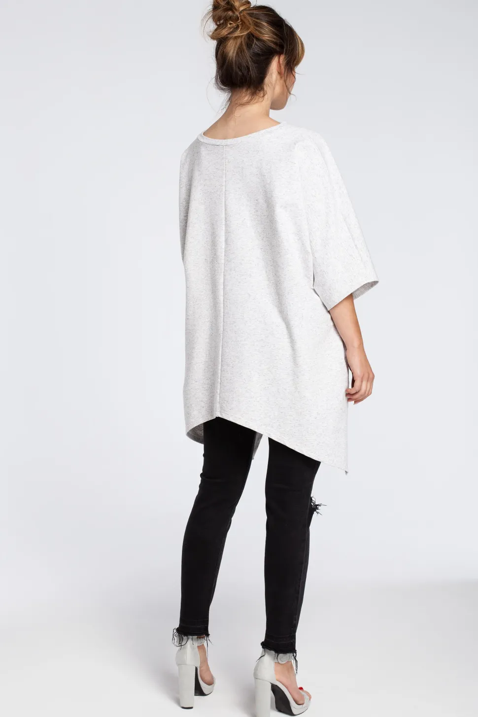 Asymetryczna bluza oversize - stracciatella