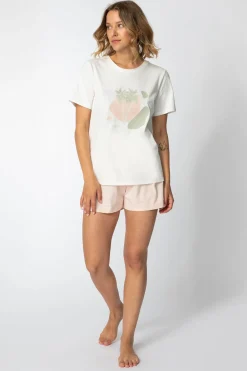 Bawełniany t-shirt z nadrukiem - model 1