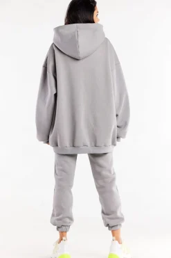 Bluza damska oversize z kapturem - szara