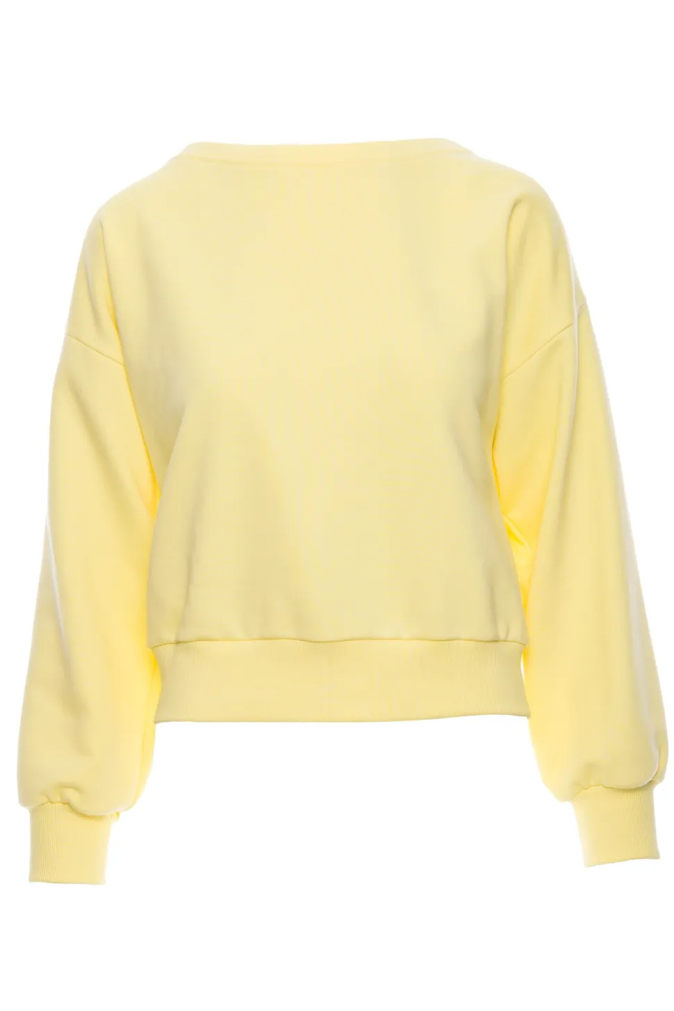 Bluza damska z otwartymi plecami - cytrynowa