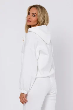 Bluza dresowa z kapturem - ecru