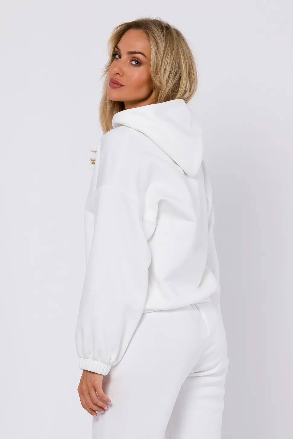 Bluza dresowa z kapturem - ecru