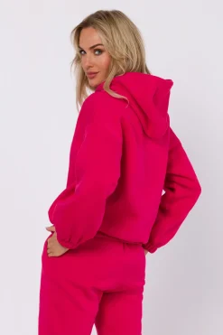Bluza dresowa z kapturem - malinowa