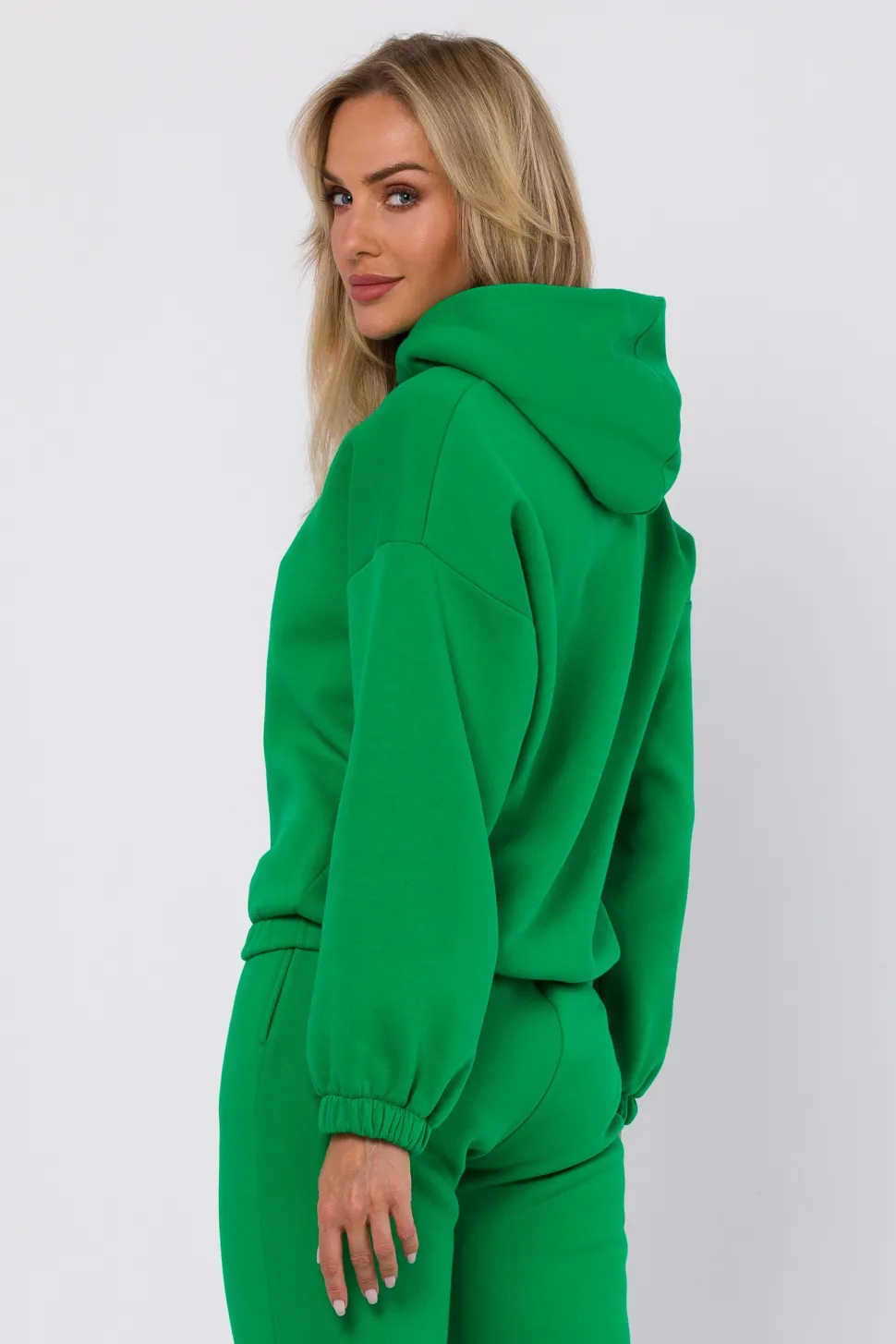 Bluza dresowa z kapturem - soczysto-zielona
