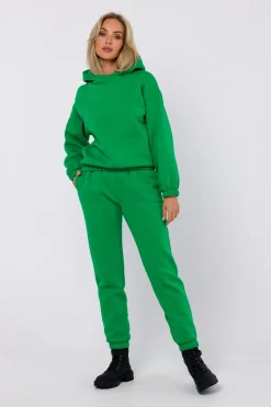 Bluza dresowa z kapturem - soczysto-zielona