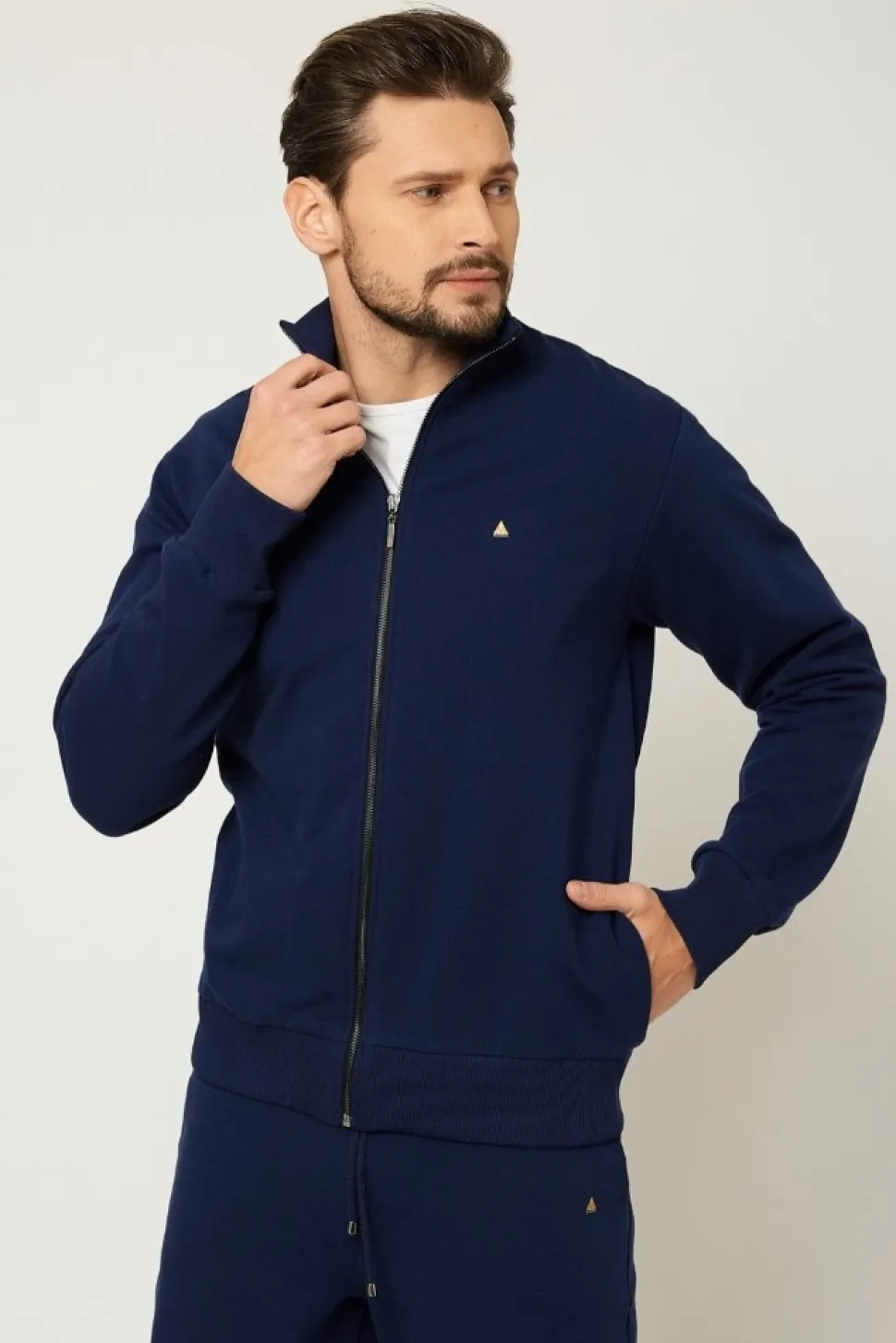 Bluza męska na zamek - granatowa