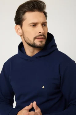 Bluza męska z kapturem - granatowa