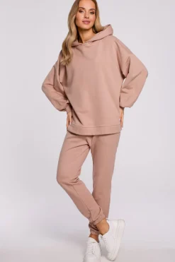 Bluza oversize z kapturem – mocca