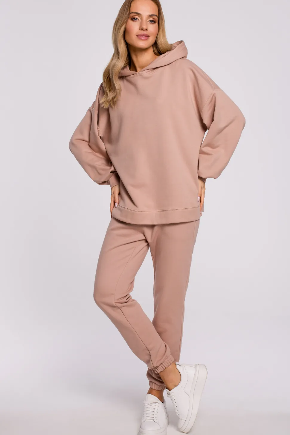 Bluza oversize z kapturem – mocca