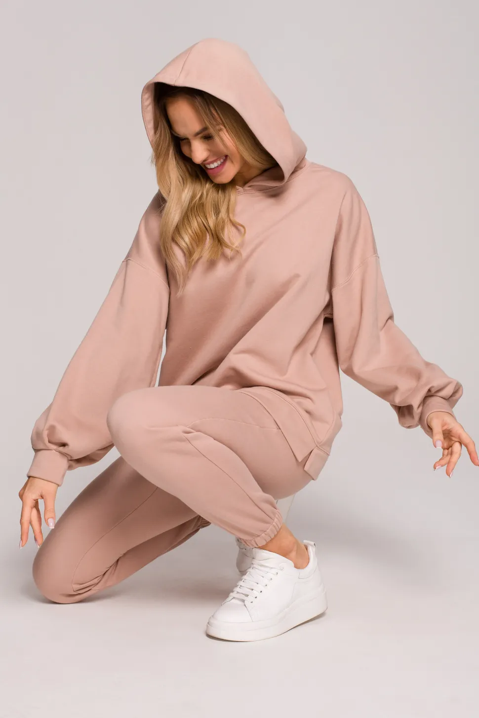Bluza oversize z kapturem – mocca