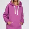 Bluza oversize z kieszenią typu kangurek - lawendowa