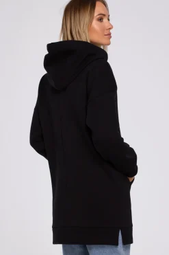 Bluza oversize z kieszenią typu kangurek - czarna