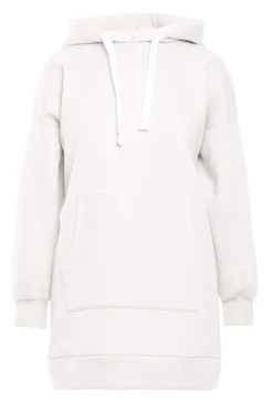 Bluza oversize z kieszenią typu kangurek - ecru