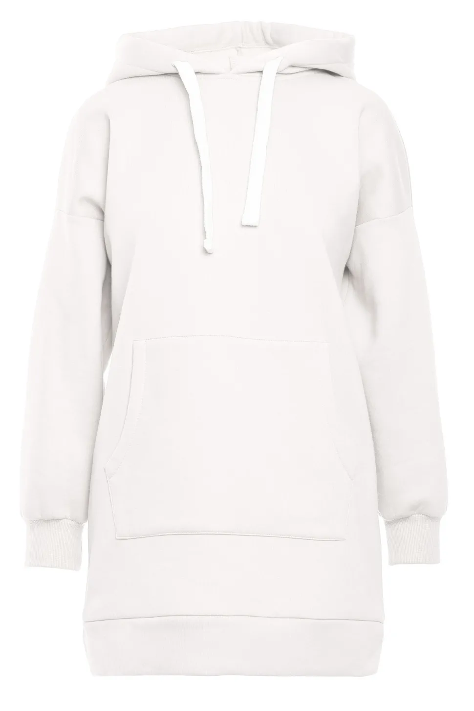 Bluza oversize z kieszenią typu kangurek - ecru