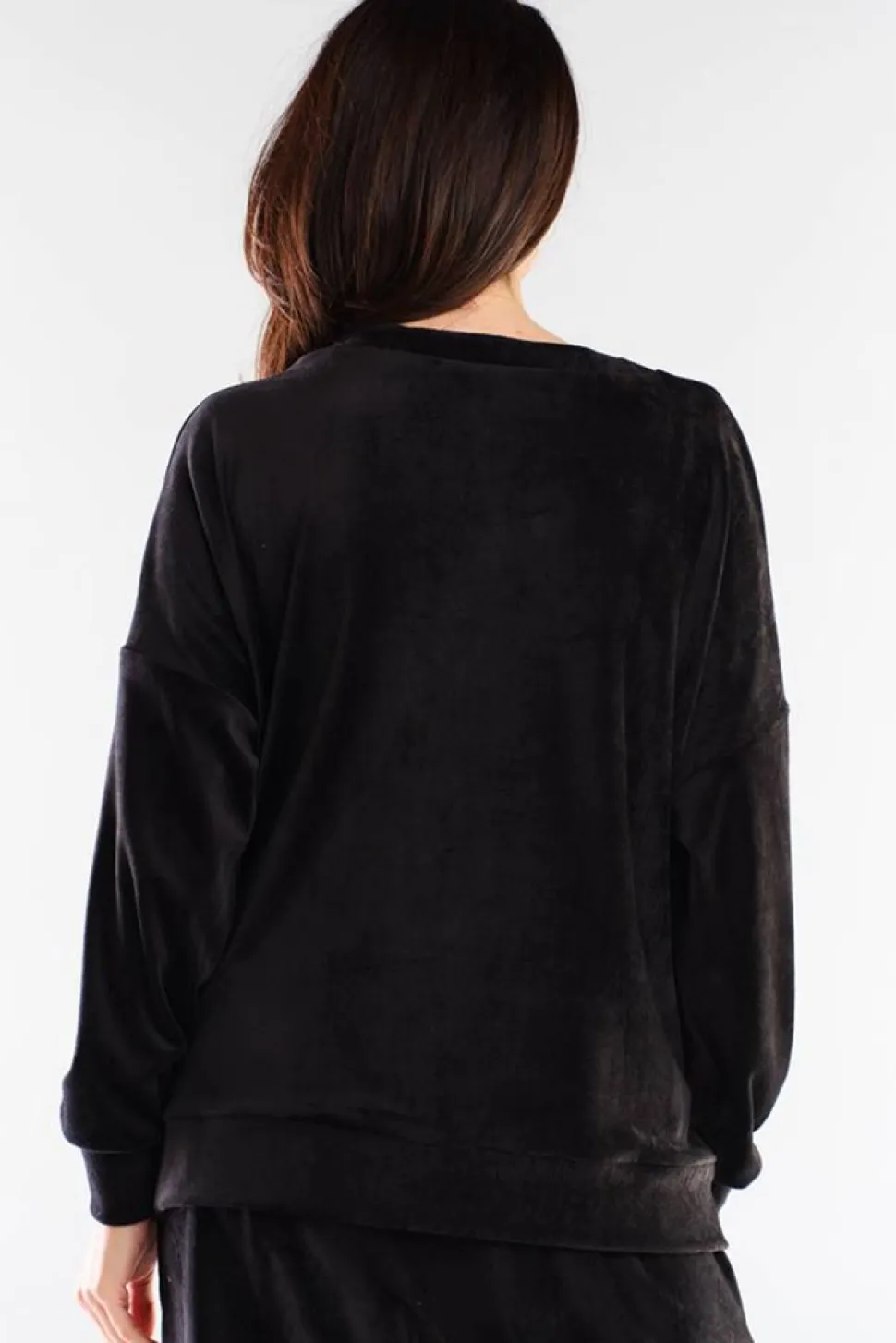 Bluza oversize z weluru - czarna