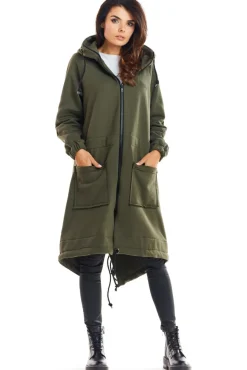 Bluza parka zapinana na zamek - khaki