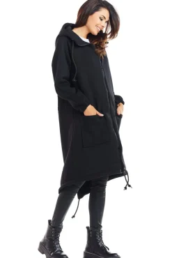 Bluza parka zapinana na zamek - czarna