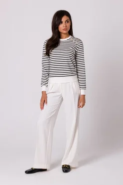 Bluza w paski z ozdobnymi guzikami - model 1