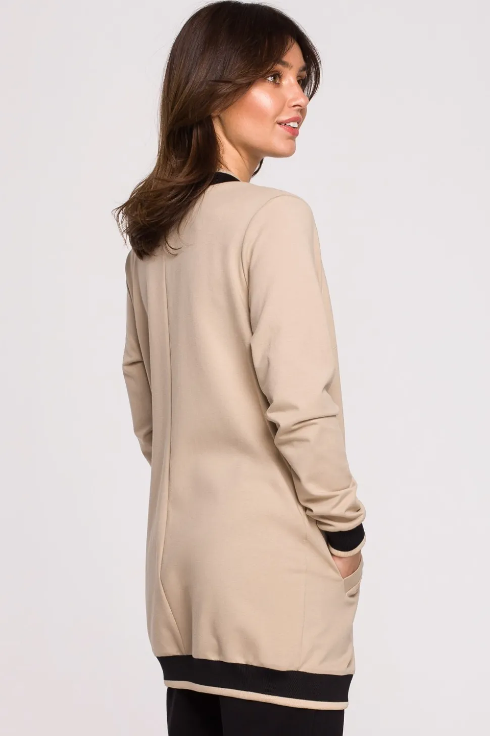 Bluza ze ściągaczami - beżowa
