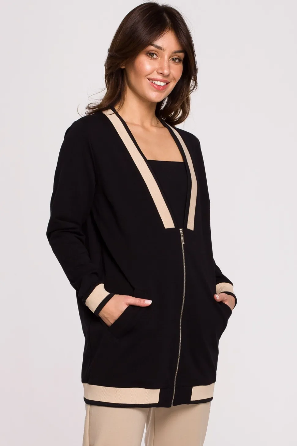 Bluza ze ściągaczami - czarna