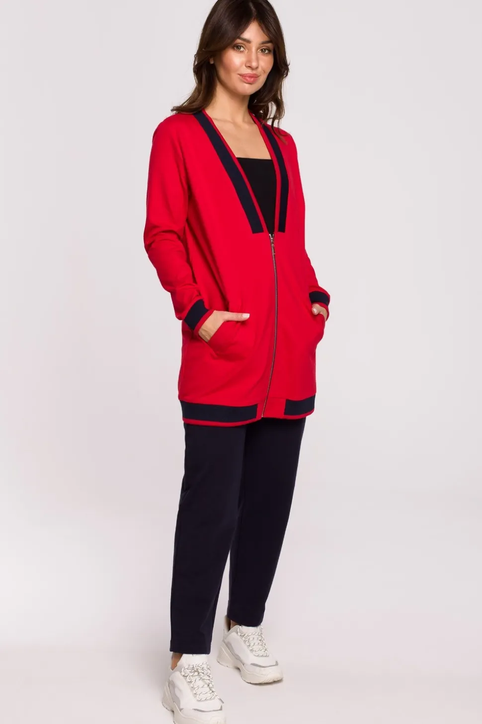 Bluza ze ściągaczami - czerwona