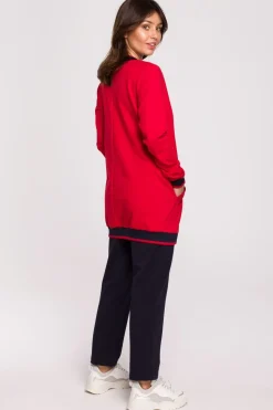 Bluza ze ściągaczami - czerwona