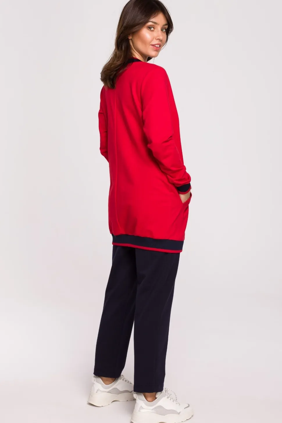 Bluza ze ściągaczami - czerwona