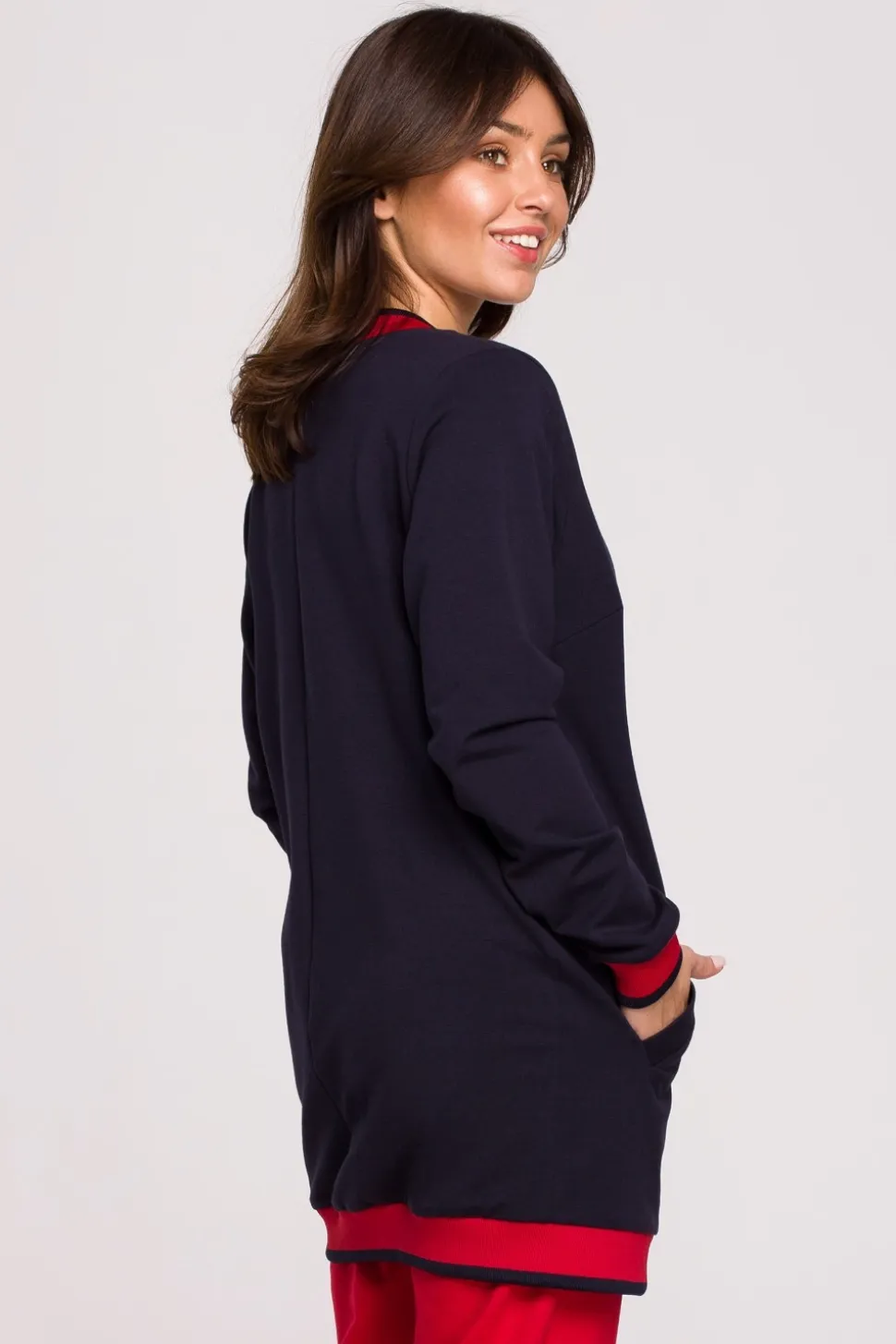 Bluza ze ściągaczami - granatowa