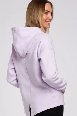 Bluza z kapturem zasuwana na zamek - liliowa