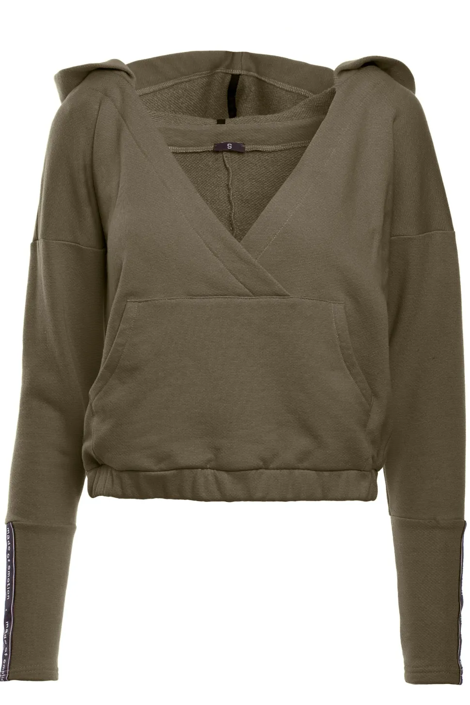 Bluza z kieszenią kangurek i kapturem - khaki