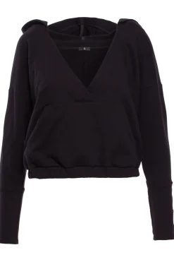 Bluza z kieszenią kangurek i kapturem - czarna