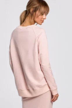 Bluza z klamerkami i lampasami - cukierkowo-różowa