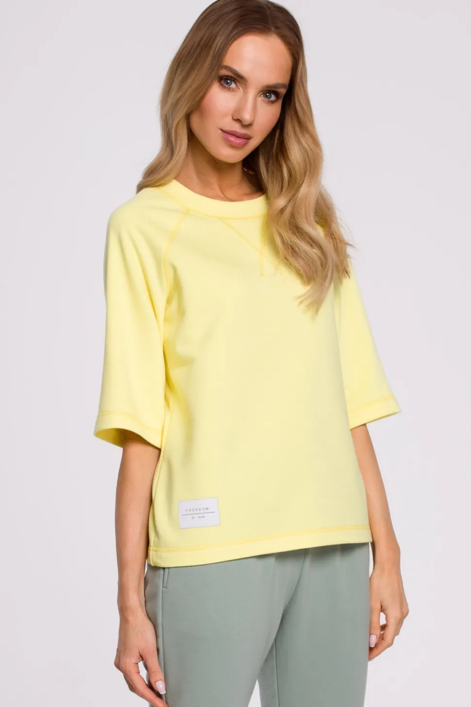 Bluza z krótkimi rękawami - cytrynowa