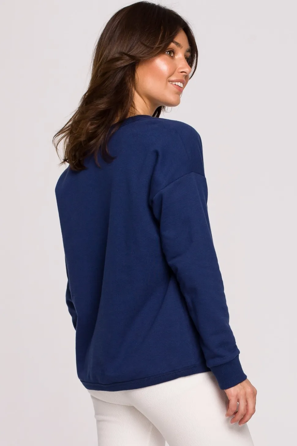 Bluza z wycięciem w dekolcie - atramentowa