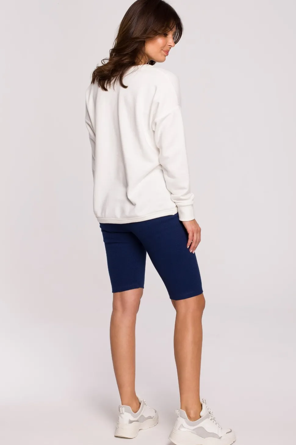 Bluza z wycięciem w dekolcie - ecru