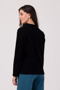 Bluza z wysokim kołnierzem - czarna