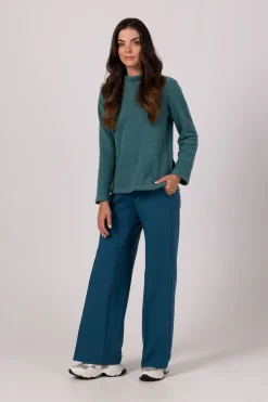 Bluza z wysokim kołnierzem - turkusowa