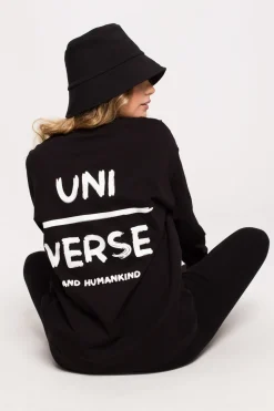 Bluzka longsleeve z nadrukiem - czarna