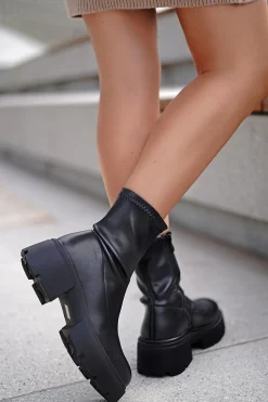 Buty do kostek na platforme Abeni - czarne