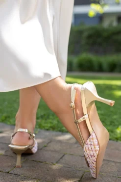 Czółenka slingback Marceline - różowe