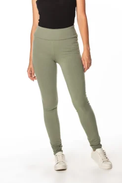 Dresowe spodnie damskie - khaki