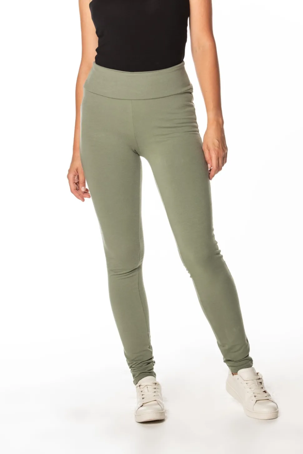 Dresowe spodnie damskie - khaki