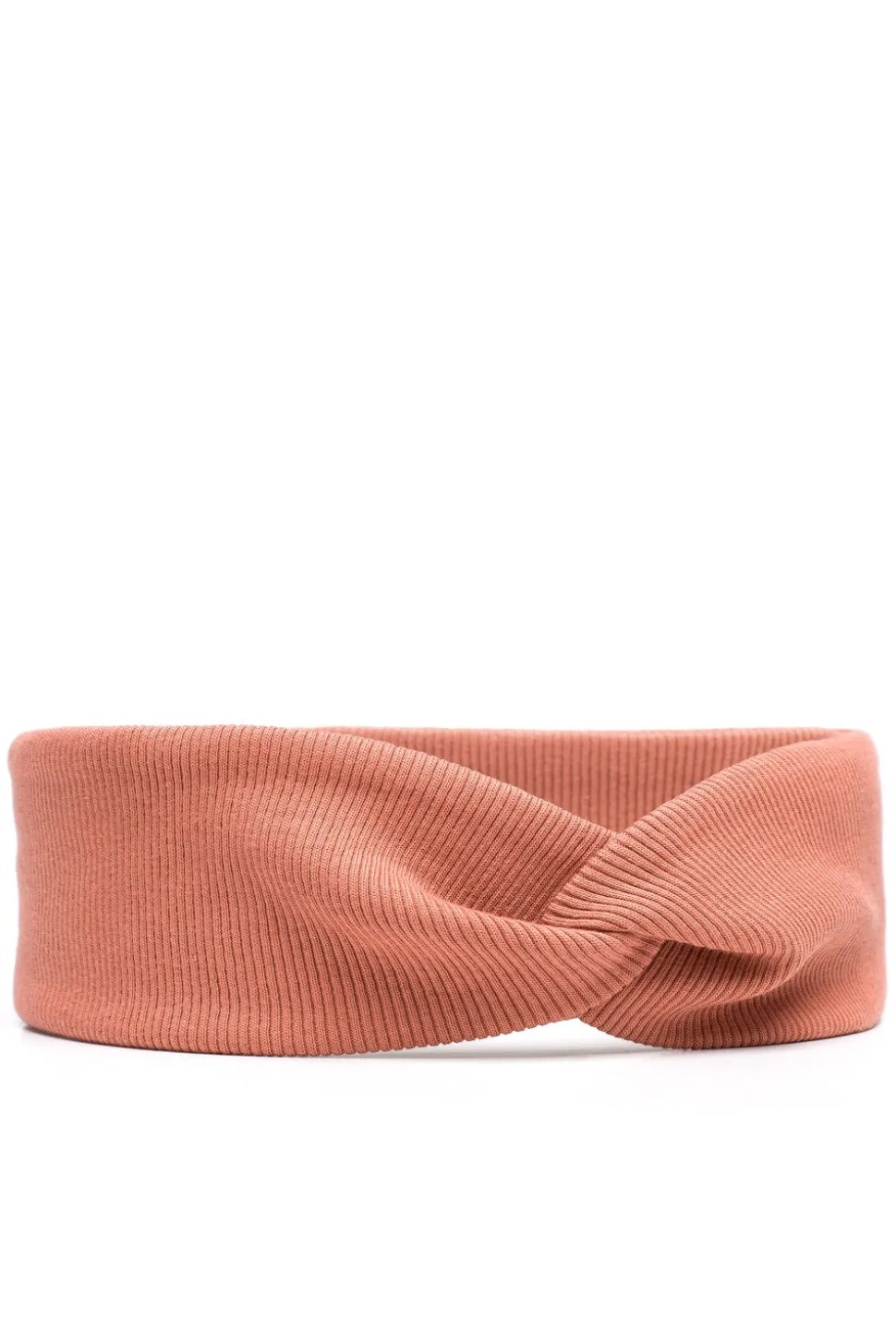 Dzianinowa opaska z przeplotem - ceglasta