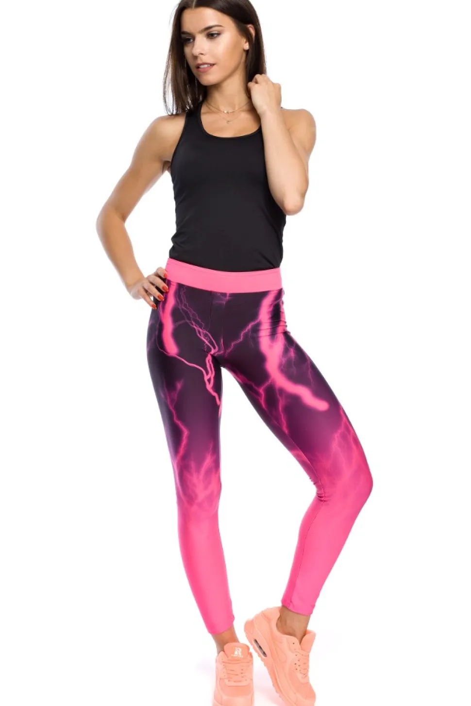 Elastyczne neonowe legginsy