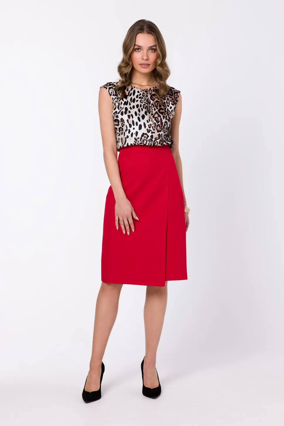 Elegancka bluzka bez rękawów z nadrukiem - model 2