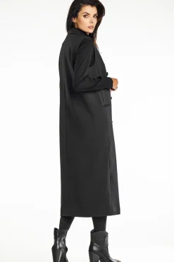 Elegancka dwurzędowa kamizelka damska - czarna