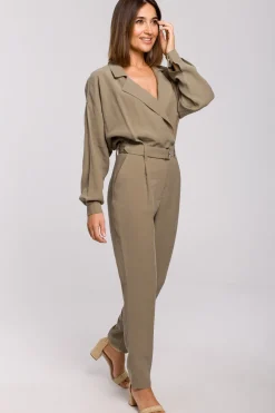 Kombinezon z paskiem - khaki OUTLET