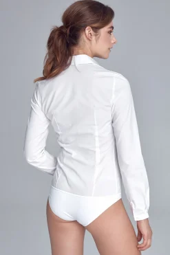 Koszula body zapinana na guziki - biała