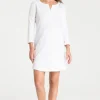 Koszulka nocna z guziczkami w dekolcie - biała